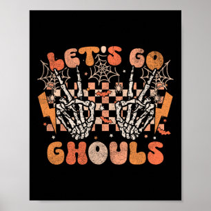 Póster Vamos Ghouls Halloween Skeleton Costume Retro G