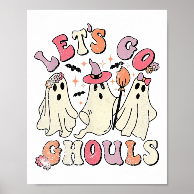 Póster Vamos Ghouls Halloween Traje de traje de fantasmas (Frente)