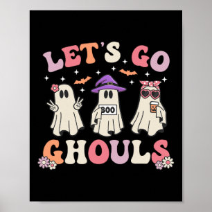 Póster Vamos Ghouls Retro Halloween Fantasma Mujeres niñe