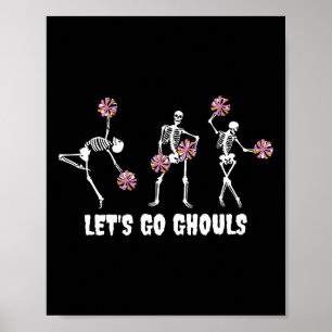 Póster Vamos Ghouls Skeleton animador Halloween Chee