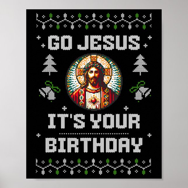 Póster Vamos Jesús, es tu cumpleaños, graciosos Navidades (Frente)
