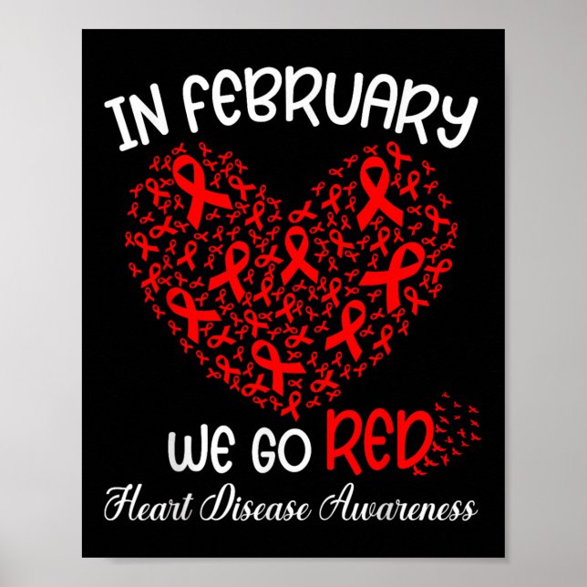 Póster Vamos Rojo - Conciencia Del Mes Del Corazón Estado (Frente)