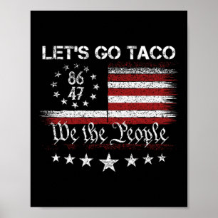 Póster Vamos Taco 8647 Bandera de EE. UU. 86 47 Hombres M