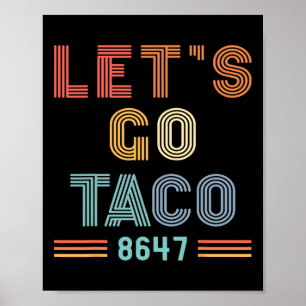 Póster Vamos Taco 8647 Bandera de EE. UU. 86 47 Hombres M