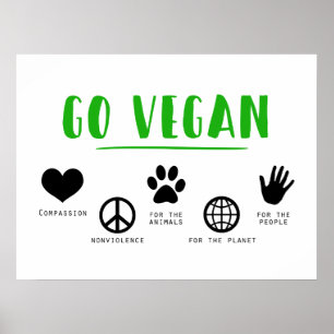 Póster Vamos Veganismo Compasión Ambiental Veganista
