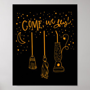 Póster Vamos Volamos Divertidos Feliz Halloween Bruja Hoc