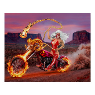 Póster Vampire Biker Babe – Rebelde de la noche gótica