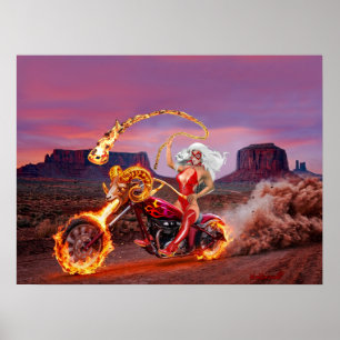PÓSTER VAMPIRE MOTOCICLISTA REBELDE MUJERES