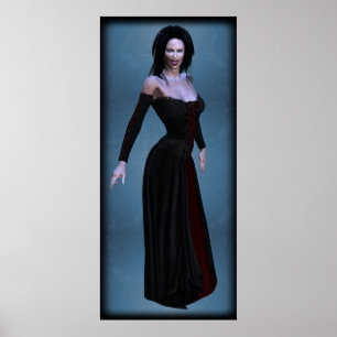 Póster Vampiress en poster alto negro y rojo sangre