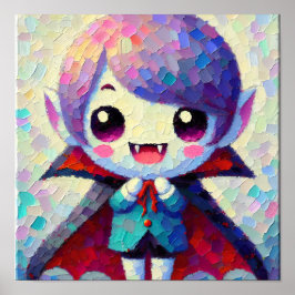 Póster Vampiro de Halloween de Cute Kawaii