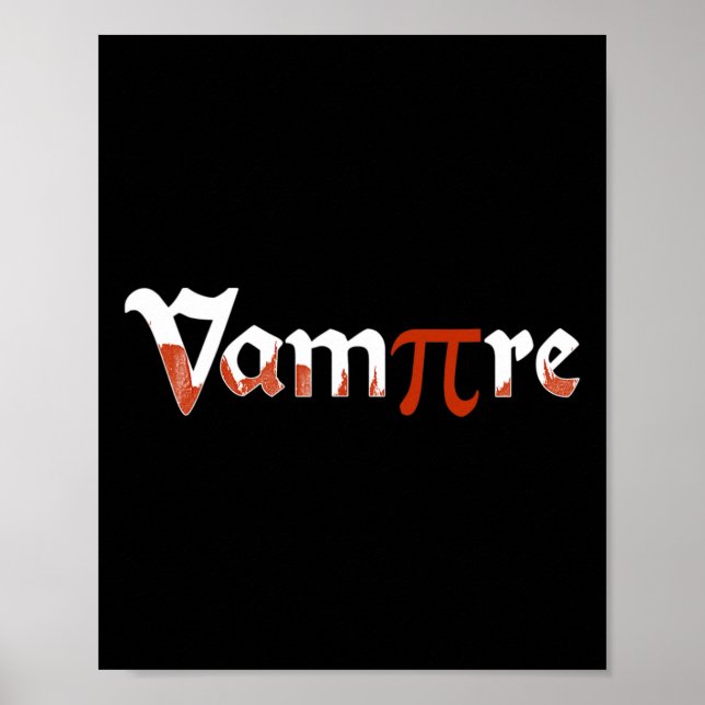 Póster Vampiro Funny Halloween Día Pi Chiste disstume mat (Frente)