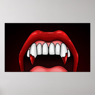 Póster Vampiro Halloween Teeth