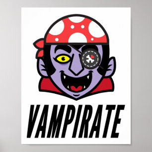 Póster Vampiro Pirata Vampirate T Shirt Halloween