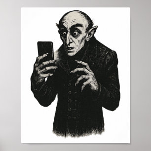 Póster Vampiro Smartphone Nosferatu Selfie Count Orlok Ha