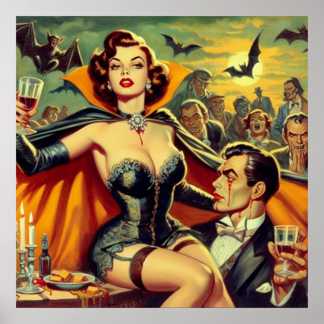 Póster Vampiro vintage (Frente)