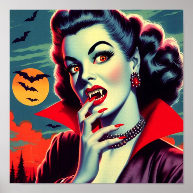 Póster Vampiro vintage (Frente)
