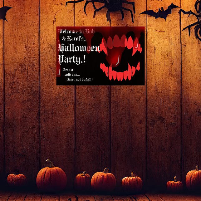 Póster Vampiros Bite Halloween Party (Vampires Bite Halloween Party Poster)