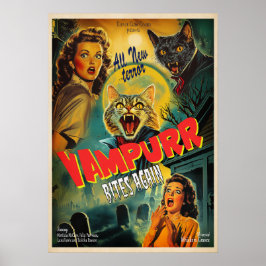 Póster Vampurr Bites de nuevo - poster retro de horror