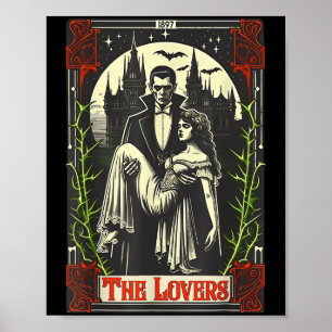 Póster Vamre Monstruo Drácula y Novia Los Amantes Tarot C