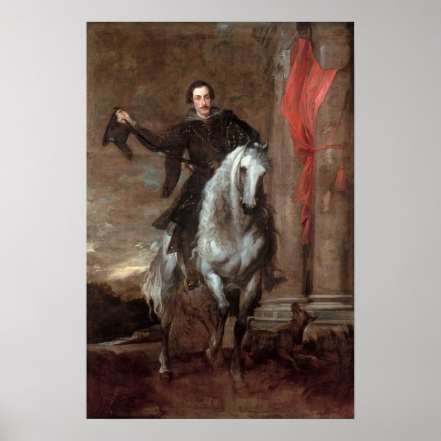 Póster Van Dyck - Anton Giulio Brignole Sale A Caballo (Frente)