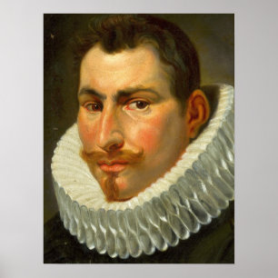 Póster Van Dyck - Cabeza de un hombre con cuello de encaj