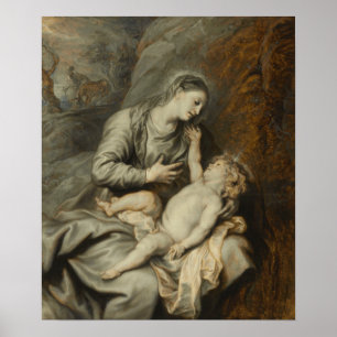 Póster Van Dyck - Descansa En El Vuelo A Egipto