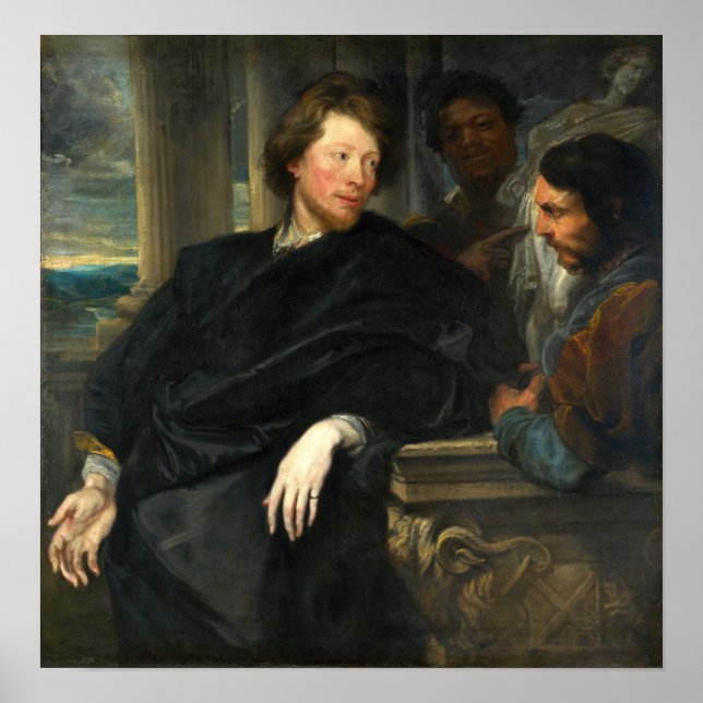Póster Van Dyck - George Gage con dos hombres (Frente)