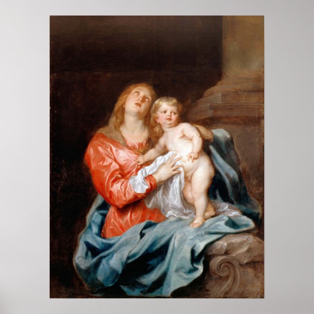 Póster Van Dyck - La Madonna Y El Niño (Frente)