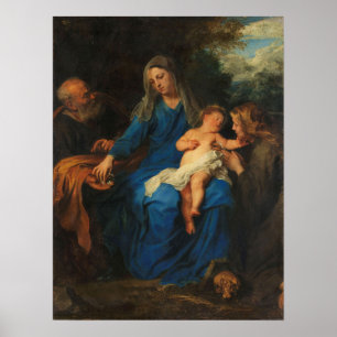 Póster Van Dyck - La Sagrada Familia con María Magdalena