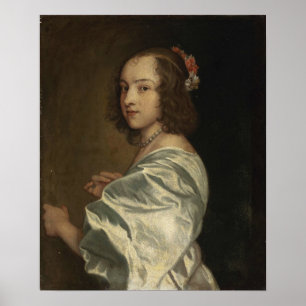 Póster Van Dyck - Retrato circular de Margaret Lemon