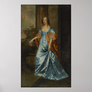 Póster Van Dyck - retrato de estudio de una dama