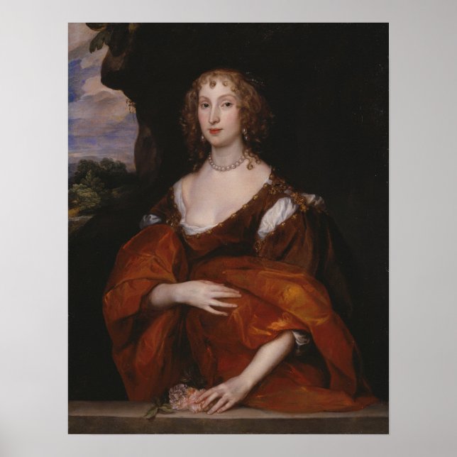 Póster Van Dyck - Retrato De Mary Hill Lady Killigrew (Frente)