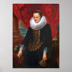 Póster Van Dyck - Retrato De Una Mujer Con Su Loro