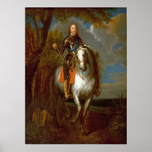 Póster Van Dyck - Retrato ecuestre de un hombre en armadu