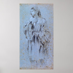 Póster Van Dyck - Un joven acólito que lleva un bastón
