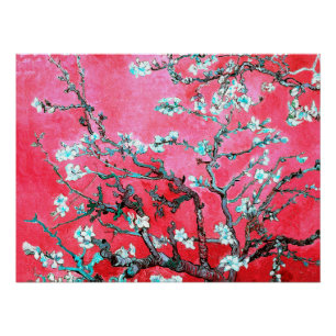 Póster Van Gogh Almond Blossoms azul rojo