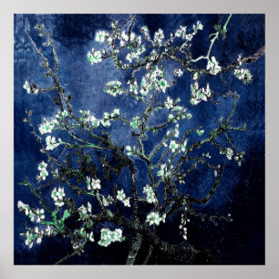 Póster Van Gogh Almond Blossoms Midnight Blue