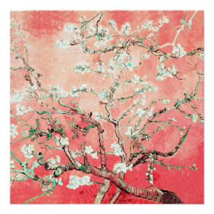 Póster Van Gogh Almond Blossoms Peach