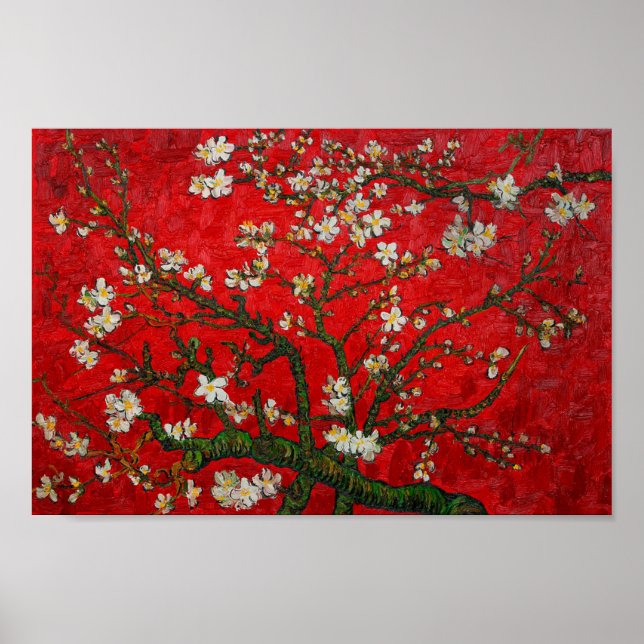 Póster Van Gogh Almond Blossoms Red (Frente)