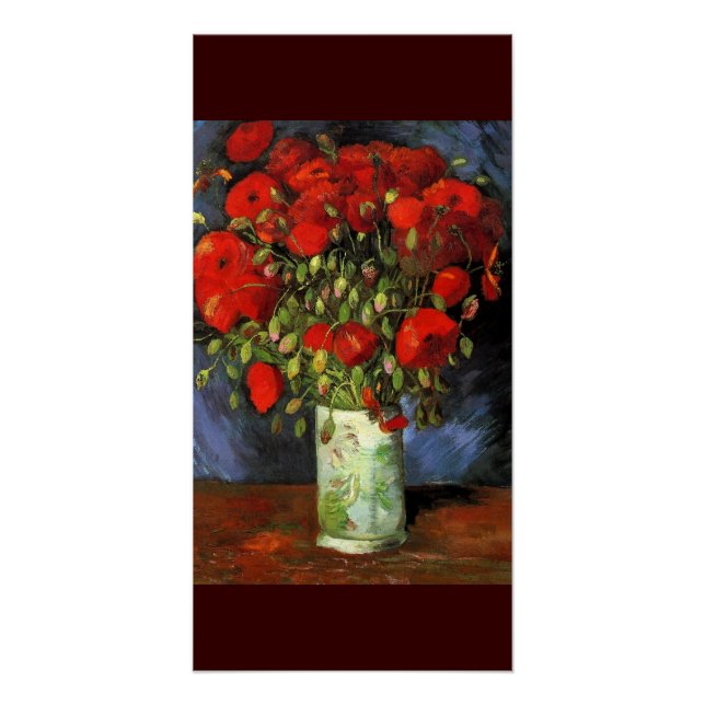 Póster Van Gogh Amapolas Flores Rojas Jarrón Paz Amor Col (Anverso)