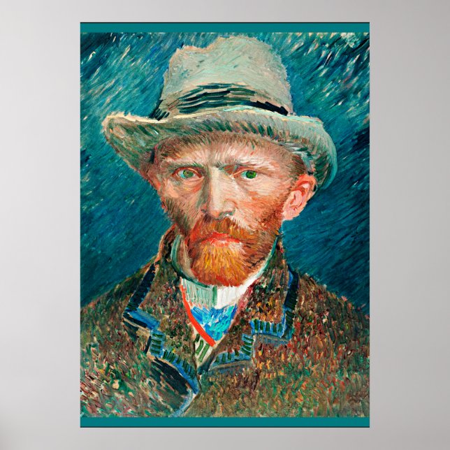 Póster Van Gogh - autorretrato, 1887 (Frente)