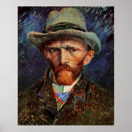 Póster Van Gogh; autorretrato con Gorra de Felt Gray