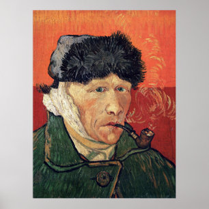 Póster Van Gogh - autorretrato con oído enmascarado