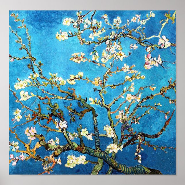 Póster Van Gogh Blossoming Almond Tree Bella Artes (Frente)