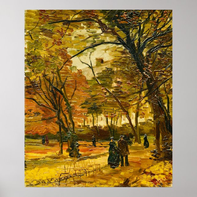 Póster Van Gogh Bois de Boulogne People Walking (Frente)