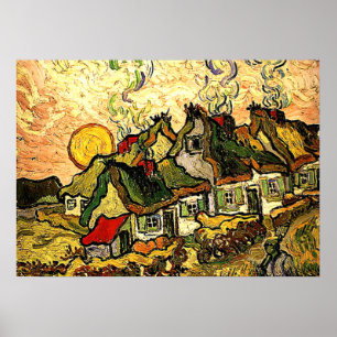 Póster Van Gogh - Cabañas de paja al sol