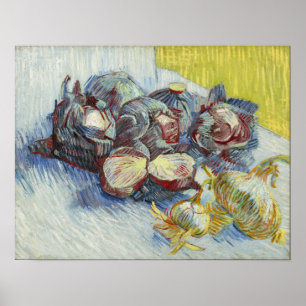 Póster Van Gogh - Cabañas Y Cebollas Rojas