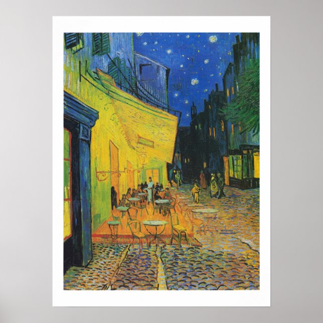 Póster Van Gogh | Cafetería con terraza por la noche | 18 (Frente)