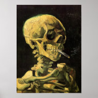 Van Gogh - Calavera con cigarrillo en llamas