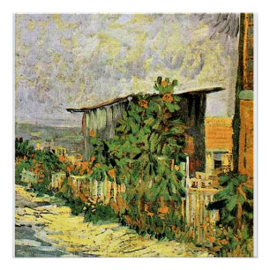 Póster Van Gogh - Camino de Montmarte con girasoles,